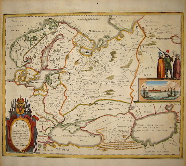 Merian Matthà¤us (1593-1650) Tabula Russiae... alias dicta Moscovia 1649 Francoforte 